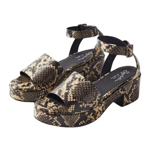 NEW Seychelles Calming Influence Python Snake Platform Sandals NWOB Size 9 - Picture 1 of 9